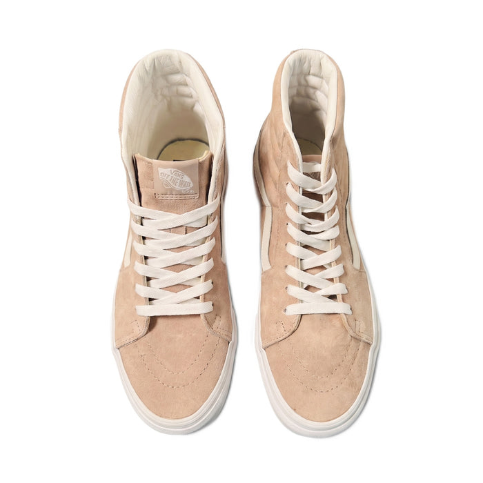 Top-down view of both sneakers showing the white laces, tongue, and interior lining.