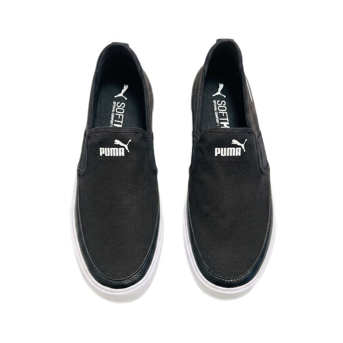 Top-down view of the pair of sneakers showing the inner soles and branded logos.